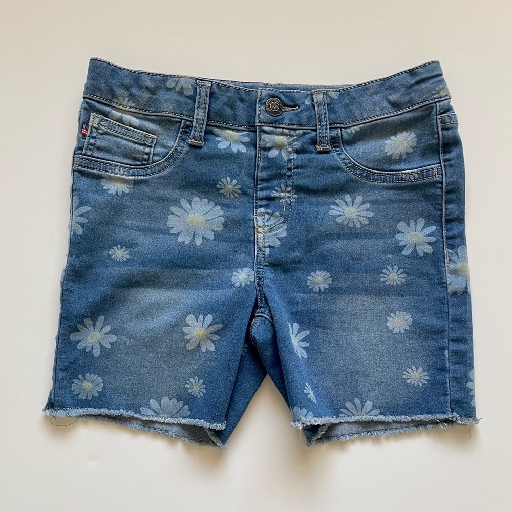 Kids girl flower denim shorts